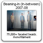 3 Beaded Figures Beaming-In (in-between), 2007-08, by Devorah Sperber, NYC