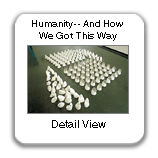 Humanity-- And How We Got This Way, 1998, detail view of floor installation, hydrocal forms, mixed medium, 29 ciba-clear prints