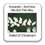 Humanity-- And How We Got This Way, 1998, detail view of "Observers," hydrocal forms, mixed medium, 29 ciba-clear prints