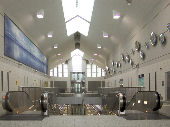 Reflections, A Site-Specific Installation by Devorah Sperber, Centro Medico Train Station, San Juan, Puerto Rico, Commissioned by the Commonwealth of Puerto Rico, 2004