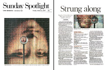 News Sentinel, Sunday Spotlight, Strung Along, article about Solo Exhibition by Devorah Sperber  "Threads of Perception, Knoxville Museum of Art, 2009